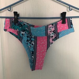 Kulani Kinis Pink & Teal Patchwork Bikini Bottom